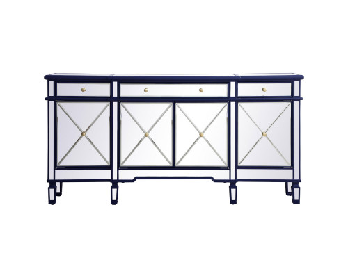 Elegant 72" Mirrored Credenza - Blue (MF6-2111BL)