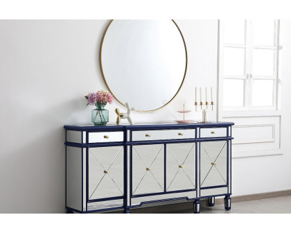 Elegant 72" Mirrored Credenza - Blue (MF6-2111BL)