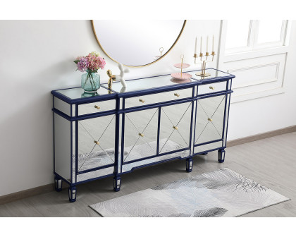 Elegant 72" Mirrored Credenza - Blue (MF6-2111BL)