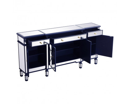 Elegant 72" Mirrored Credenza - Blue (MF6-2111BL)