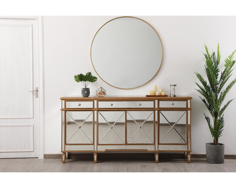 Elegant 72" Mirrored Credenza - Gold (MF6-2111GC)