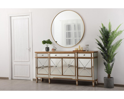 Elegant 72" Mirrored Credenza - Gold (MF6-2111GC)