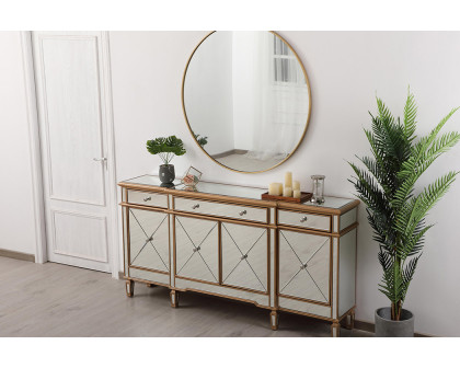 Elegant 72" Mirrored Credenza - Gold (MF6-2111GC)