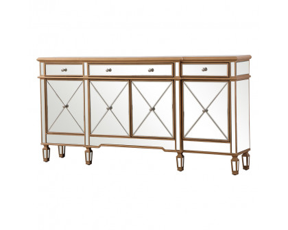 Elegant 72" Mirrored Credenza - Gold (MF6-2111GC)