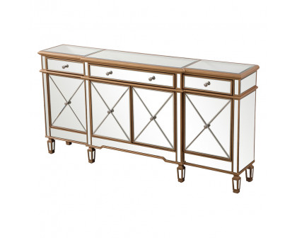 Elegant 72" Mirrored Credenza - Gold (MF6-2111GC)