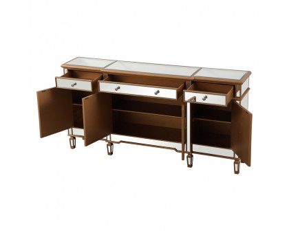 Elegant 72" Mirrored Credenza - Gold (MF6-2111GC)