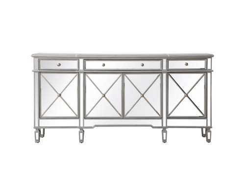 Elegant 72" Mirrored Credenza - Silver (MF6-2111SC)