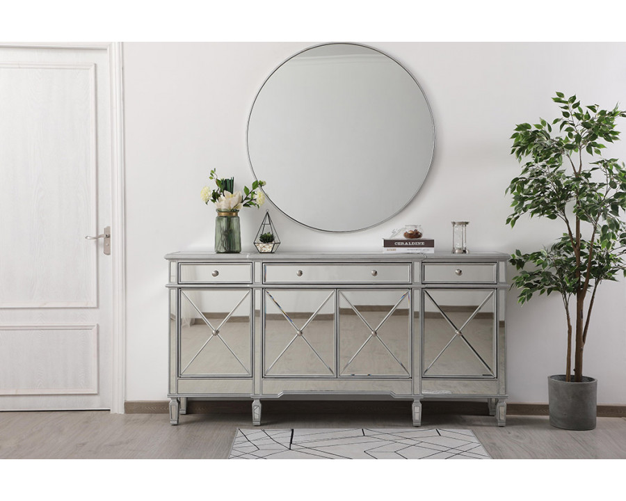 Elegant 72" Mirrored Credenza - Silver (MF6-2111SC)