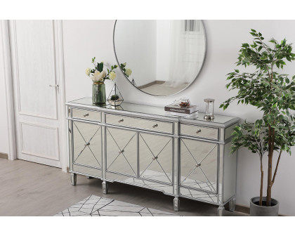 Elegant 72" Mirrored Credenza - Silver (MF6-2111SC)