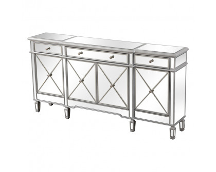 Elegant 72" Mirrored Credenza - Silver (MF6-2111SC)