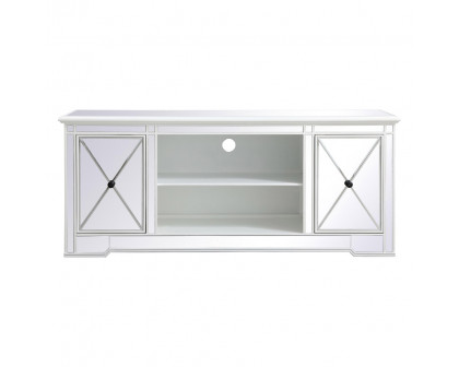 Elegant - Modern Mirrored TV Stand with Crystal Fireplace (PNT-MF60160)