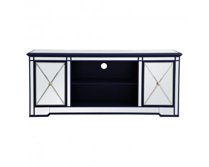 Elegant - Modern Mirrored TV Stand with Crystal Fireplace (PNT-MF60160)