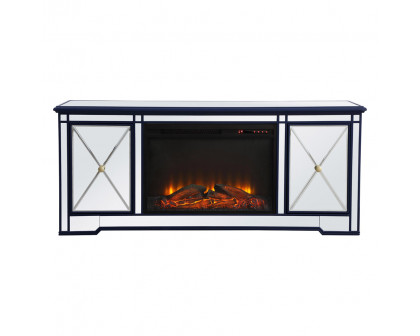 Elegant - Modern Mirrored TV Stand with Crystal Fireplace (PNT-MF60160)