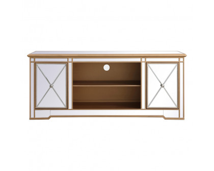 Elegant - Modern Mirrored TV Stand with Crystal Fireplace (PNT-MF60160)