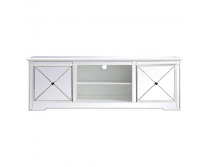 Elegant - Modern Mirrored TV Stand with Crystal Fireplace (PNT-MF60172)