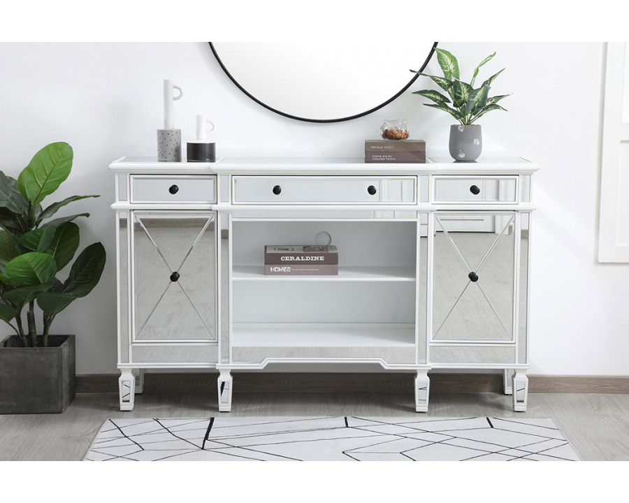 Elegant Contempo 60" Mirrored Credenza - White (MF61060AW)