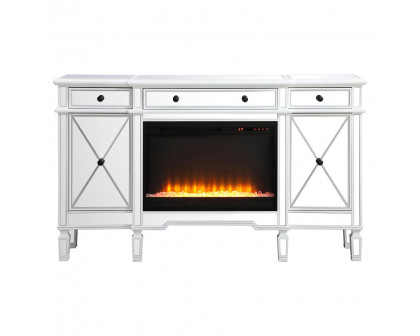 Elegant - Contempo Mirrored Credenza with Wood Fireplace (PNT-MF61060)