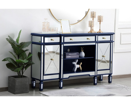 Elegant Contempo 60" Mirrored Credenza - Blue (MF61060BL)