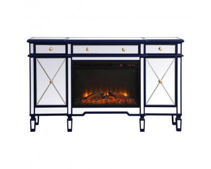 Elegant - Contempo Mirrored Credenza with Wood Fireplace (PNT-MF61060)