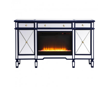 Elegant - Contempo Mirrored Credenza with Wood Fireplace (PNT-MF61060)