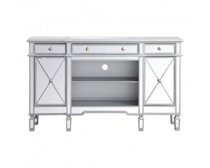 Elegant - Contempo Mirrored Credenza with Wood Fireplace (PNT-MF61060)