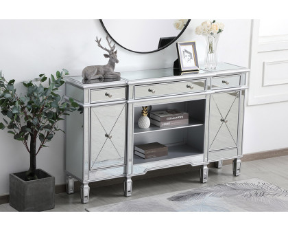 Elegant Contempo 60" Mirrored Credenza - Silver (MF61060SC)