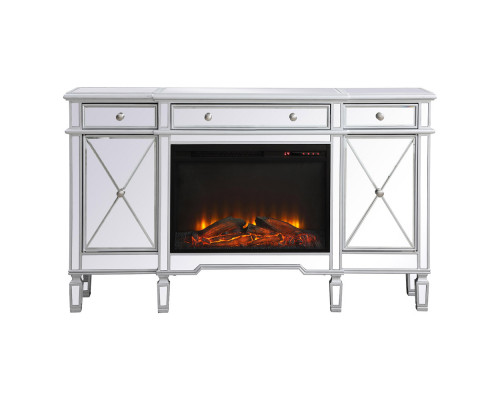 Elegant - Contempo Mirrored Credenza with Wood Fireplace (PNT-MF61060)