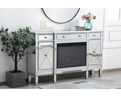 Elegant - Contempo Mirrored Credenza with Wood Fireplace (PNT-MF61060)