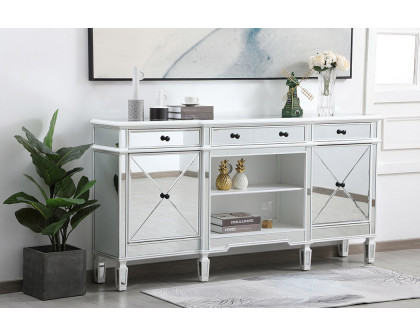 Elegant Contempo 72" Mirrored Credenza - White (MF61072AW)