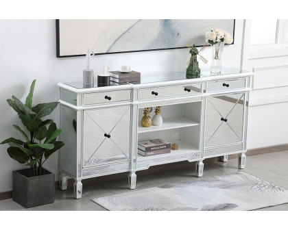 Elegant Contempo 72" Mirrored Credenza - White (MF61072AW)