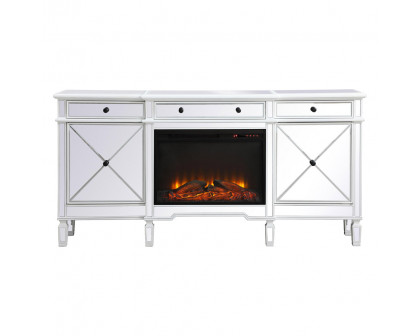 Elegant - Contempo Mirrored Credenza with Wood Fireplace (PNT-MF61072)