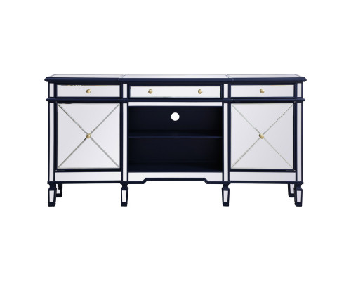 Elegant Contempo 72" Mirrored Credenza - Blue (MF61072BL)