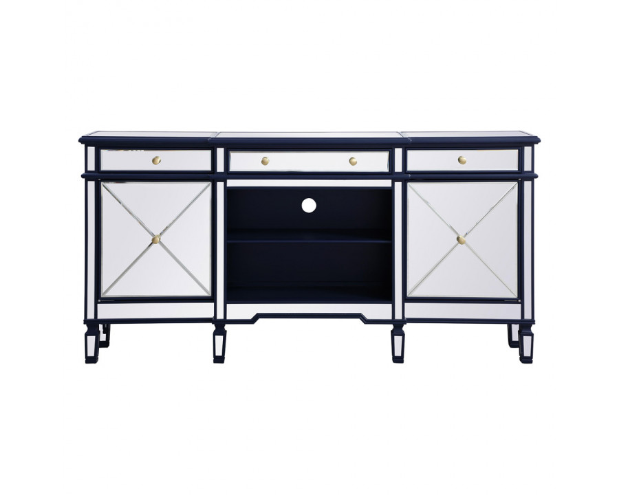 Elegant - Contempo Mirrored Credenza with Wood Fireplace (PNT-MF61072)