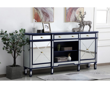 Elegant - Contempo Mirrored Credenza with Wood Fireplace (PNT-MF61072)