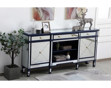 Elegant Contempo 72" Mirrored Credenza - Blue (MF61072BL)