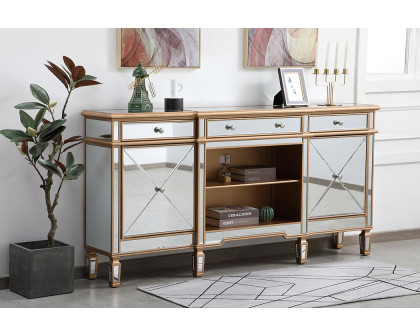 Elegant Contempo 72" Mirrored Credenza - Gold (MF61072G)