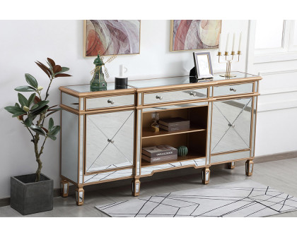 Elegant Contempo 72" Mirrored Credenza - Gold (MF61072G)