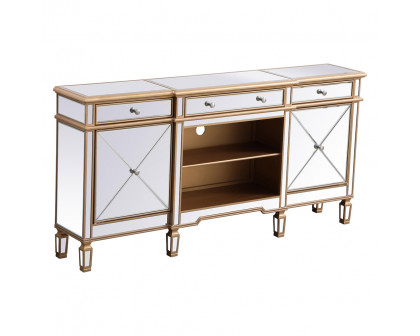 Elegant Contempo 72" Mirrored Credenza - Gold (MF61072G)