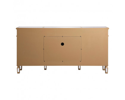 Elegant Contempo 72" Mirrored Credenza with Wood Fireplace - Gold (MF61072G-F1)