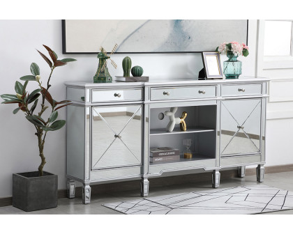 Elegant Contempo 72" Mirrored Credenza - Silver (MF61072SC)