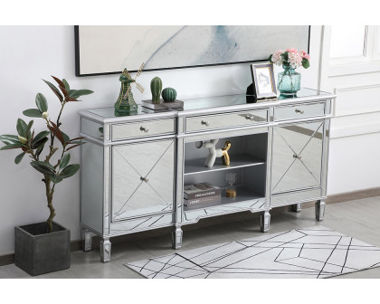 Elegant Contempo 72" Mirrored Credenza - Silver (MF61072SC)