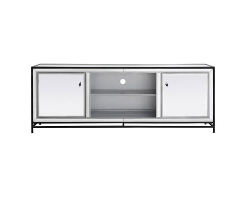 Elegant James 72" Mirrored TV Stand - Black (MF70172BK)