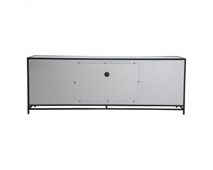 Elegant James 72" Mirrored TV Stand - Black (MF70172BK)