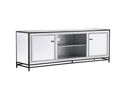 Elegant James 72" Mirrored TV Stand - Black (MF70172BK)