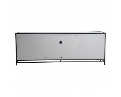 Elegant James 72" Mirrored TV Stand - Black (MF70172BK-F1)