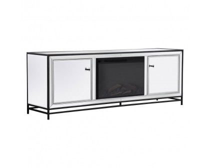 Elegant James 72" Mirrored TV Stand - Black (MF70172BK-F1)