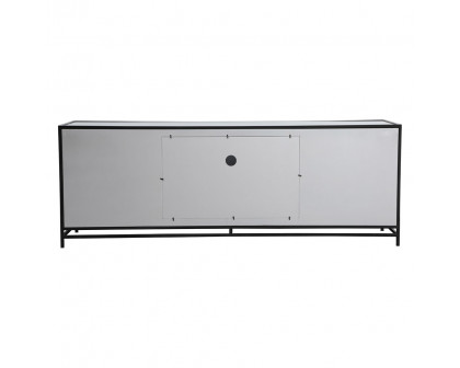 Elegant James 72" Mirrored TV Stand - Black (MF70172BK-F2)