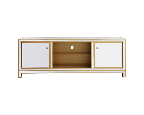 Elegant James 72" Mirrored TV Stand - Gold (MF70172G)