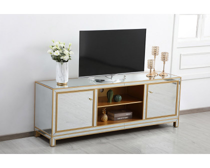 Elegant James 72" Mirrored TV Stand - Gold (MF70172G)