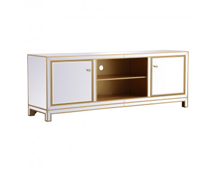 Elegant James 72" Mirrored TV Stand - Gold (MF70172G)